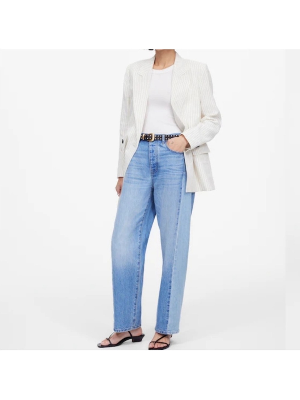 Madewell Two-Tone Light Blue Straight-Leg Jeans